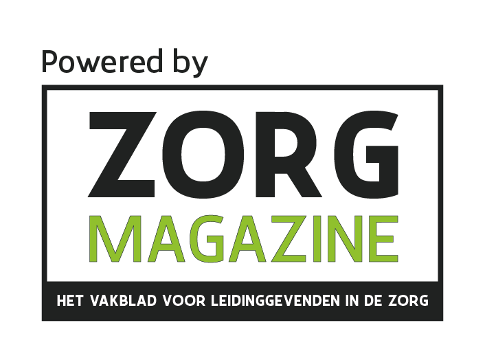 Logo Powerd by Zorg Magazine. het vakblad voor leidinggevenden in de zorg