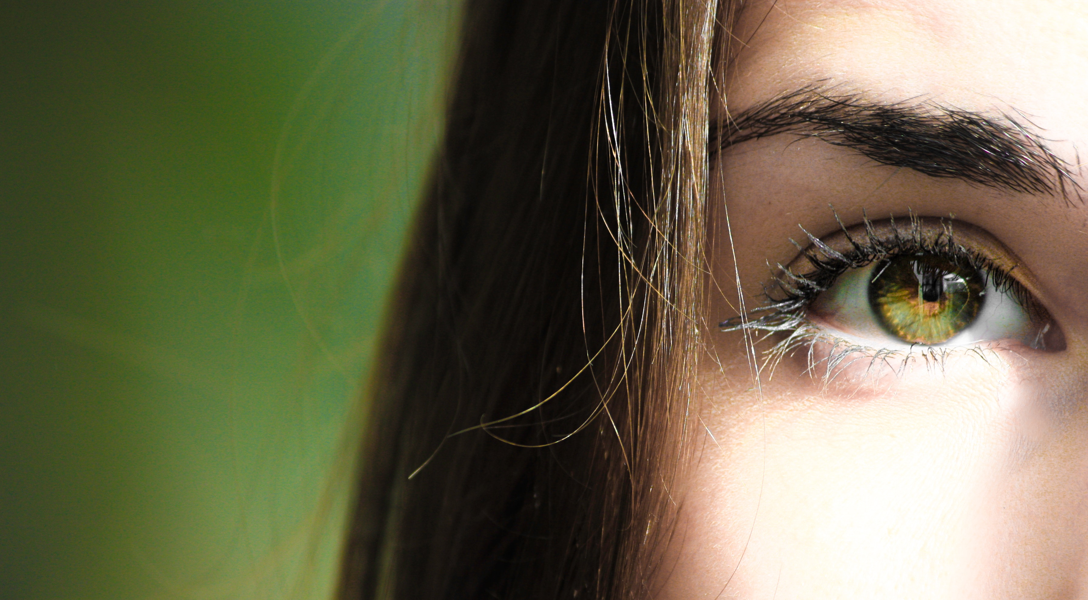 Close-up van vrouw met groene ogen