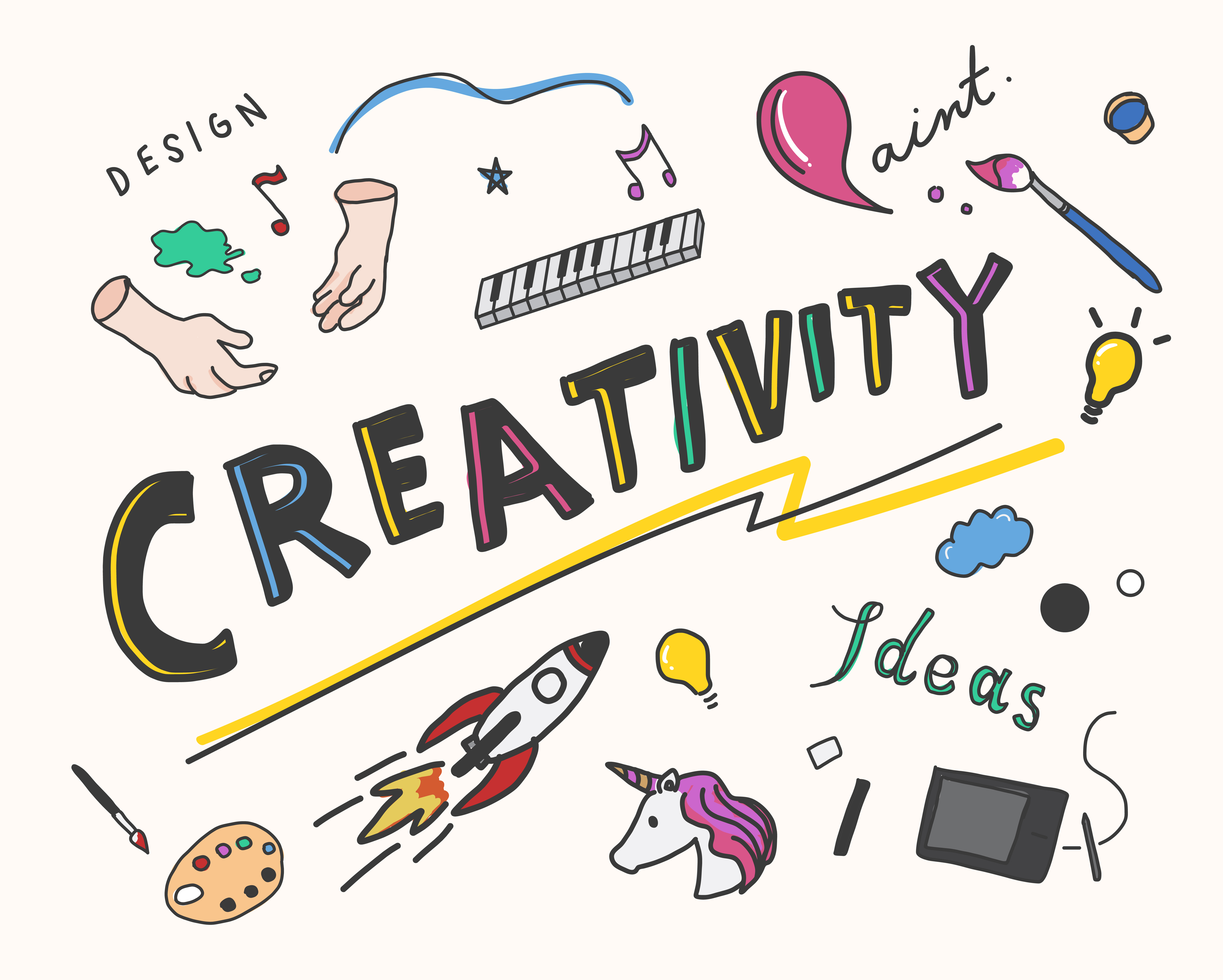 Creativity met tekeningetjes rond